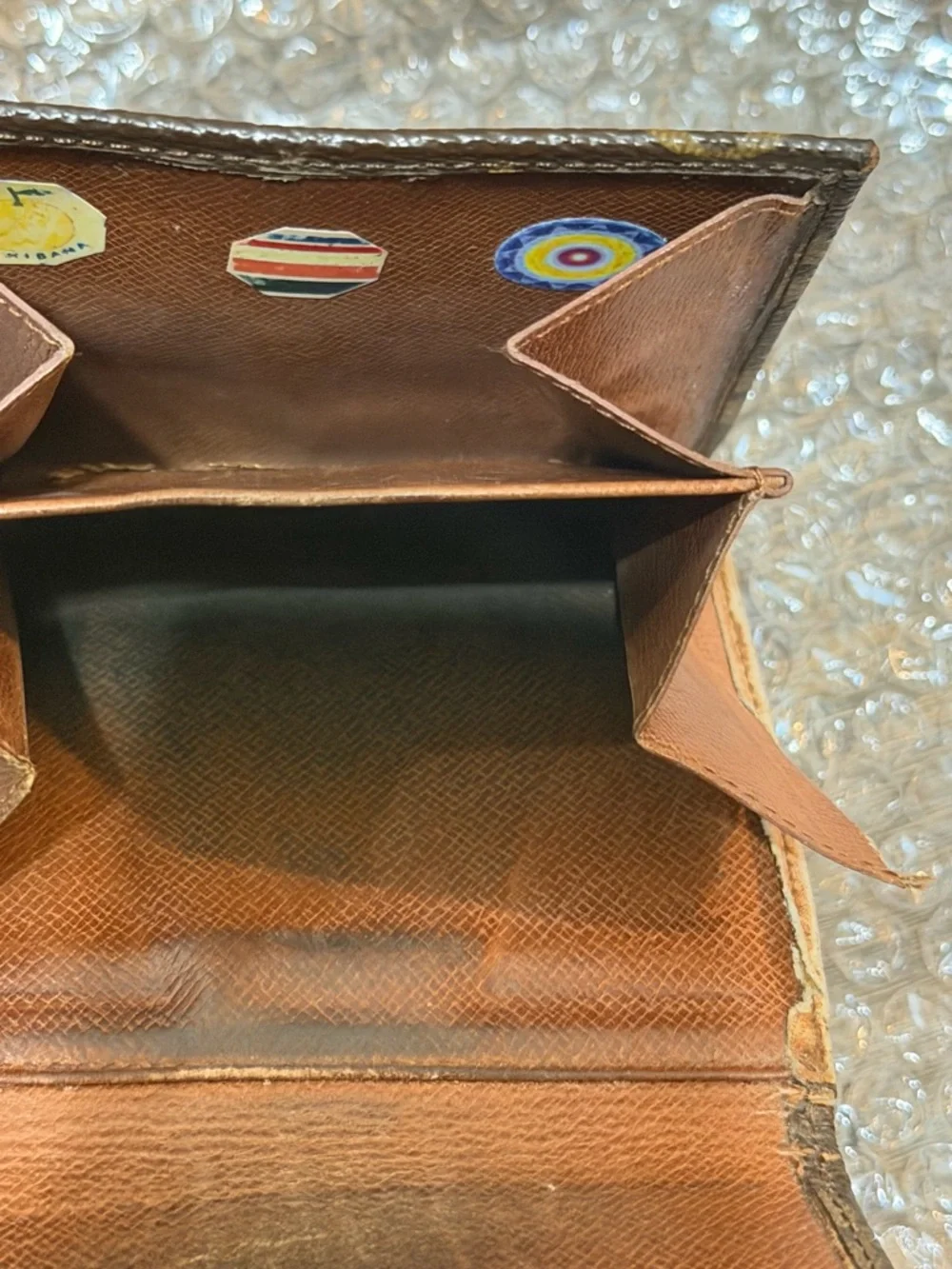 Louis Vuitton Tan Monogram Textured Leather Detail